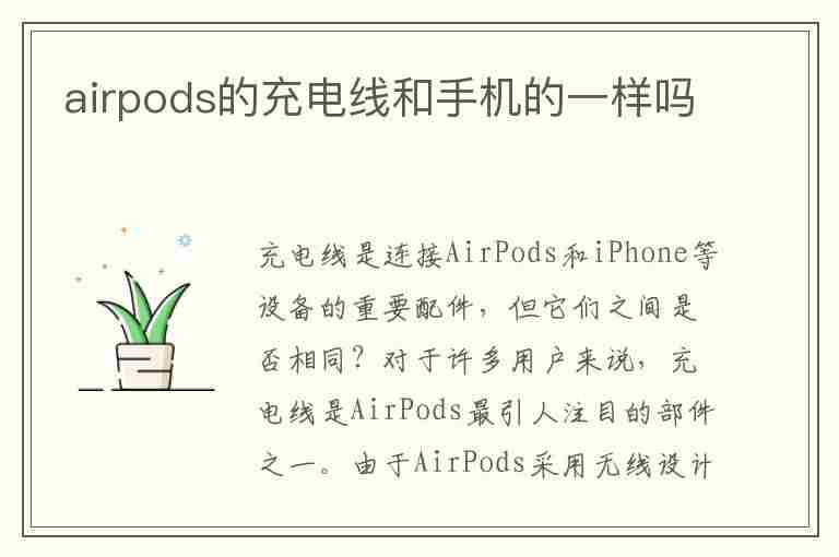 airpods的充电线和手机的一样吗